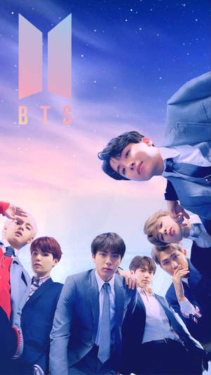 Starry Bts Lockscreen With Logo Wallpaper