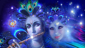 Starry Dark Krishnas Wallpaper