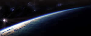 Starry_ Earth_ Horizon_ Super_ Ultra_ Wide Wallpaper