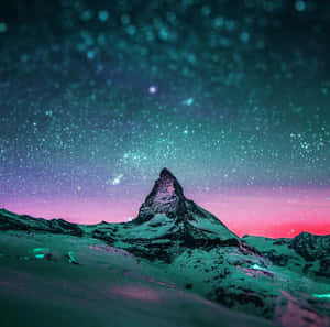 Starry_ Mountain_ Nightscape Wallpaper