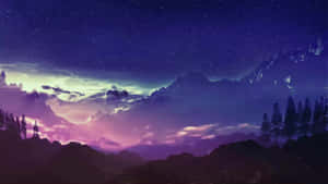 Starry_ Mountain_ Skyscape Wallpaper