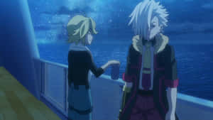 Starry Night Deck Conversation Anime Wallpaper