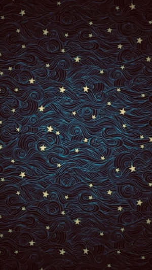 Starry Night Inspired Pattern Wallpaper