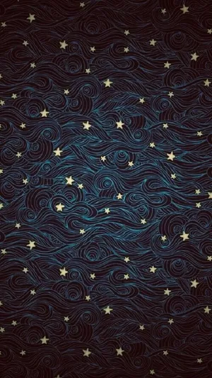 Starry Night Inspired Pattern Wallpaper