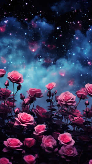 Starry Night Rose Garden Wallpaper