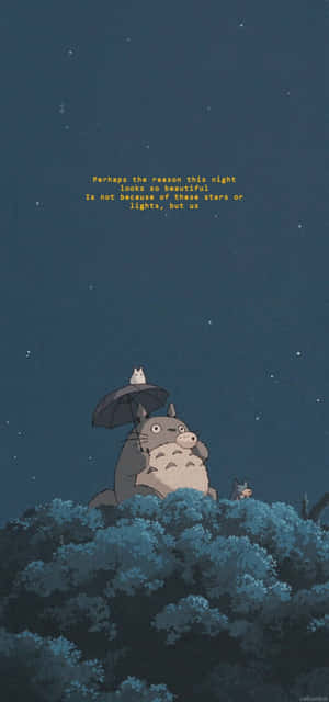 Starry Night With Totoro Wallpaper