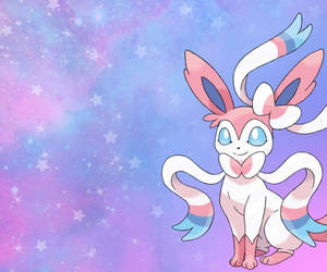 Starry Purple Sylveon Wallpaper