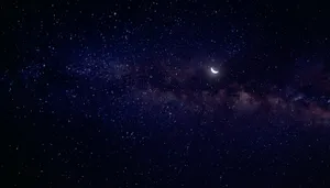 Starry Sky With Moon Wallpaper