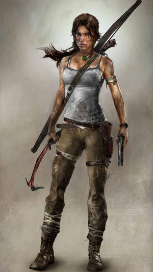 Start Your Adventure With Lara Croft In The New Iphone. Wallpaper