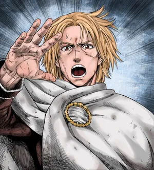 Startled Anime Character Gesture Wallpaper