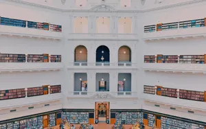 State Library Interior Architecture Wallpaper