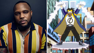 Static Shock And Screenwriter Comparison Wallpaper