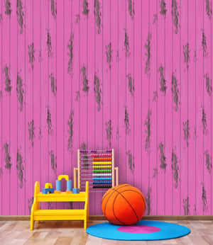 Stay At The Top Of Your Game With A Pink Basketball Wallpaper