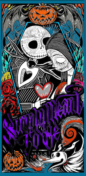 Stay Connected In Style With This Amazing Nightmare Before Christmas Phone Wallpaper