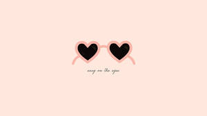 Stay Funky This February With Eye-catching Pink Heart-shaped Sunglasses! Wallpaper