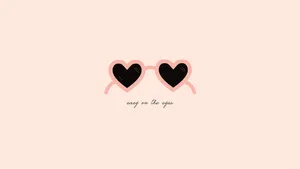 Stay Funky This February With Eye-catching Pink Heart-shaped Sunglasses! Wallpaper