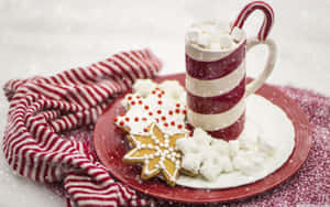 Steaming Cup Of Hot Chocolate With Marshmallows Wallpaper