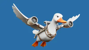 Steampunk Duck Flying Machine Wallpaper