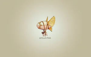 Steampunk Pug Flying Machine Wallpaper