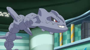 Steelix Crawling Inside Library Wallpaper