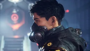 Stellar Blade Character Gas Mask Wallpaper