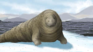 Steller Sea Cow Illustration Wallpaper