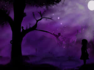 Step Back In Time With This Stunning And Mysterious Purple Gothic Wallpaper. Wallpaper