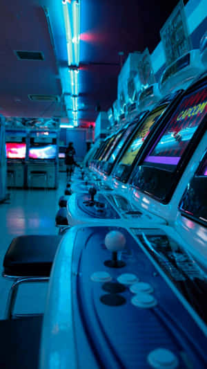 Step Into The Colorful Arcade Aesthetic Wallpaper