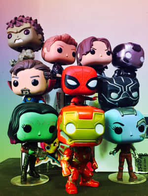 Step Into The World Of Iron Man With These Fun Pop Figures Wallpaper