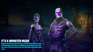 Step Into The World Of The Supernatural With Purple Skull Trooper! Wallpaper