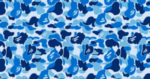 Step Out In Style In This Iconic Blue Bape Camo Wallpaper