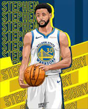 Stephen Curry Making A Gravity-defying Three-point Shot Wallpaper