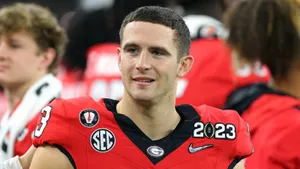 Stetson Bennett Georgia Bulldogs Uniform2023 Wallpaper