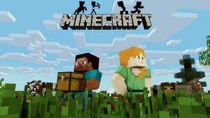 Steve And Alex Enjoy The Peaceful World Of Minecraft Wallpaper