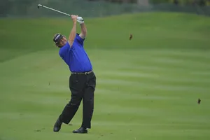 Steve Lowery Sends Golf Ball Flying Wallpaper