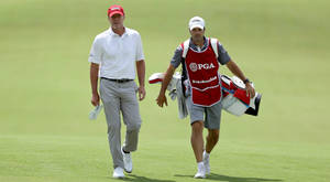 Steve Stricker Strolls With Caddie Wallpaper