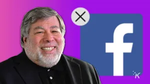 Steve Wozniak With Facebook Logo Wallpaper