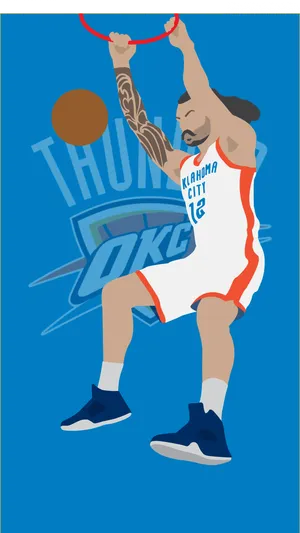 Steven Adams Vector Art Wallpaper