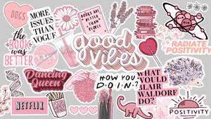 Sticker Collage From Pinterest Laptop Wallpaper