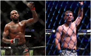 Stipe Miocic And Jon Jones Waving Wallpaper