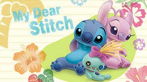 Stitch And Angel Pixel Disney Laptop Wallpaper