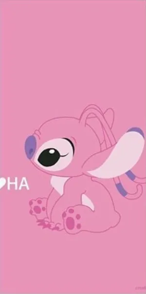 Stitch Angel On Pink Wallpaper