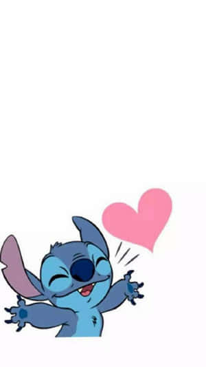 Stitch Blowing Kiss Valentines Wallpaper