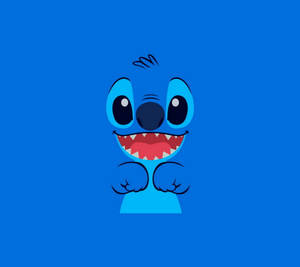 Stitch Disney On Blue Background Wallpaper