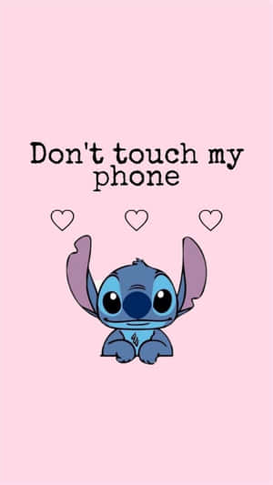 Stitch Dont Touch My Phone Wallpaper Wallpaper