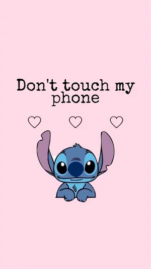 Stitch Dont Touch My Phone Wallpaper Wallpaper