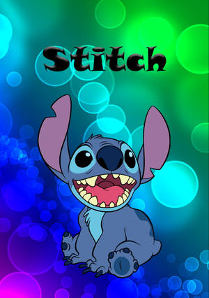 Stitch From Disney In Colorful Background Wallpaper