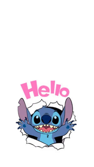 Stitch Greeting Lock Screen Wallpaper