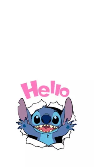 Stitch Greeting Lock Screen Wallpaper