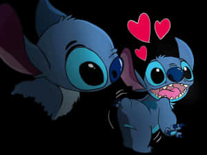 Stitch Hearts Animation Wallpaper